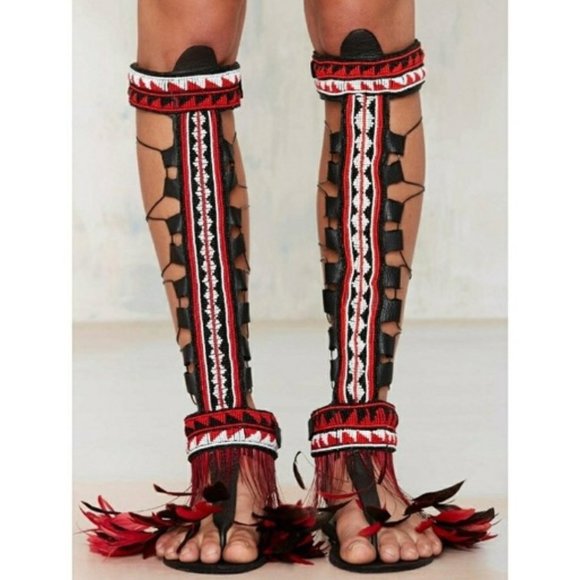 Brother Vellies Shoes - Brother Vellies Maasai Beaded Leather Sandals RARE